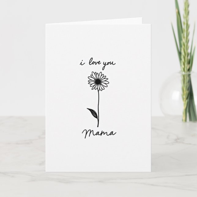 Cartão Floral Mamãe Eu Te Amo (Frente)