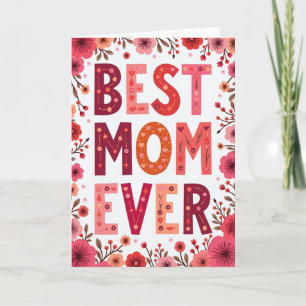Cartão Floral Melhor Mãe de Todos os Tempos
