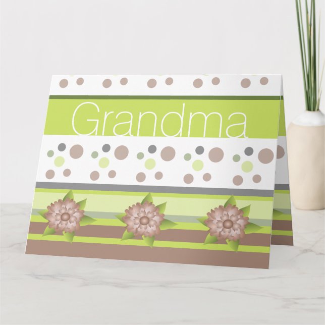 Cartão Floral Moderno E Bolinhas (Frente)