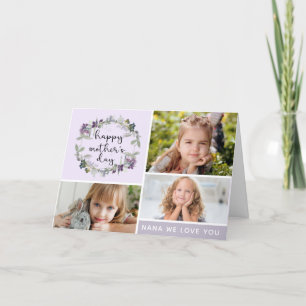 Cartão Floral Nana Mother's Day Photo Collage