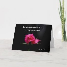 Cartão Floral obtenha bem, verso da escritura na força do