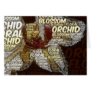 Cartão Floral Orchid Blossom Word Dentro
