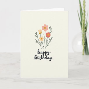 Cartão Floral Pastel Listrado