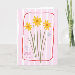 Cartão Floral Pensando em Você Narciso com Listras Rosa d