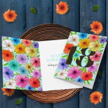 Cartão Floral Personalizado de 18º Aniversário Azu