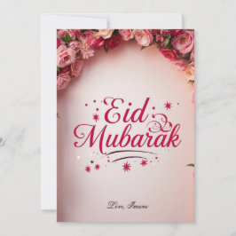 Cartão floral personalizado de Eid Mubarak