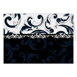 Cartão Floral Preto e Branco