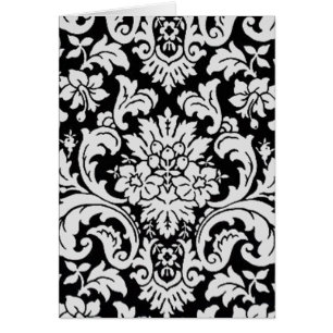 Cartão Floral preto e branco