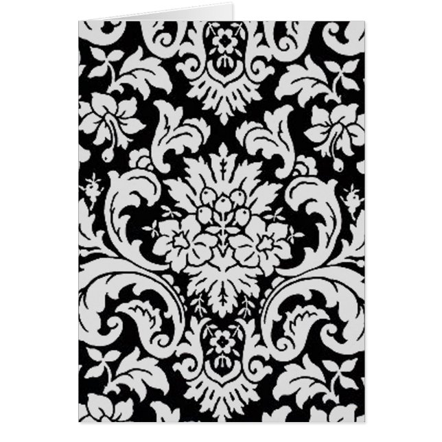 Cartão Floral preto e branco (Frente)