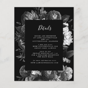 Cartão Floral preto e branco Orçamento