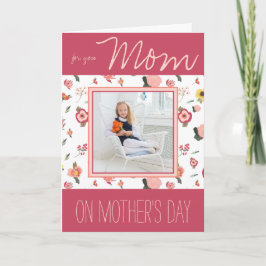 Cartão Floral Primavera simples com Dia de as mães fotogr