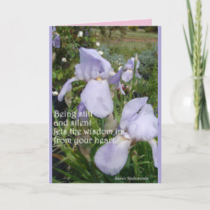 Cartão floral Purple Iris Silent Wisdom Heart