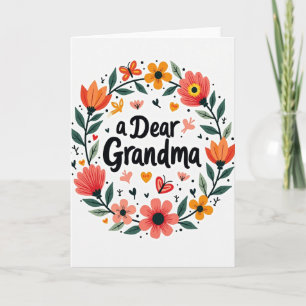 Cartão Floral Querida Vovó