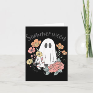 Cartão Floral Retro Fantasma Verão de Summerween Temporad