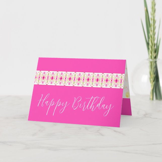 Cartão Floral Rosa Brilho (Frente)