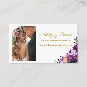 Cartão floral roxo Wedding P da inserção do Web