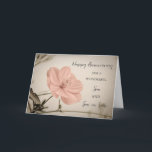 Cartão Floral Son & Son no aniversário do casamento<br><div class="desc">Feliz cartão de aniversário de casamento para filho e filho com flores rosa bonito e vítreas,  e verso sincero.</div>