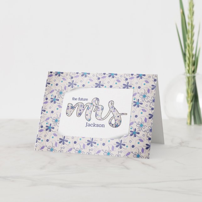 Cartão Floral Sra. Chá de panela (Frente)