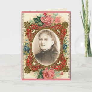Cartão Floral St. Therese Religious Greeting Card w/quote