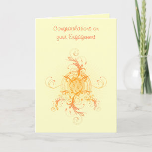 Cartão Floral Sun Engagement Congratulations Card