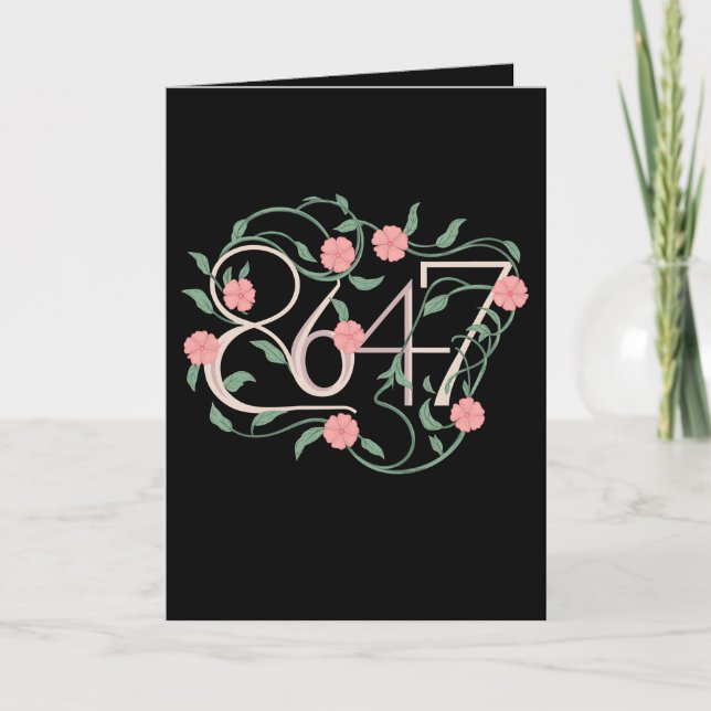 Cartão Floral Sutil Anti Trump 8647 86 47 Boho (Frente)