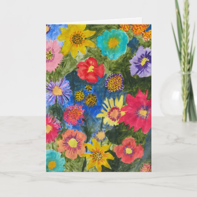 Cartão  Floral Symphony - Uplifting Blank Greeting Card (Frente)