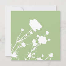 Cartão Floral Verde e Branco