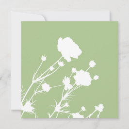 Cartão Floral Verde e Branco