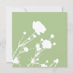 Cartão Floral Verde e Branco