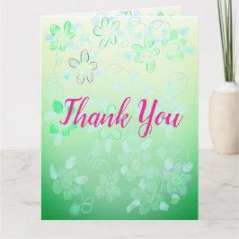 Cartão Floral Verde Rosa E Teal