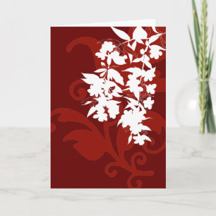 Cartão Floral Vermelho e Branco