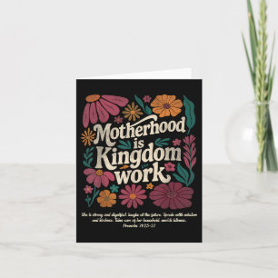 Cartão Floral Vintage Motherhood Is Kingdom Work Mama Mot