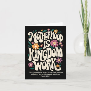Cartão Floral Vintage Motherhood Is Kingdom Work Mama Mot