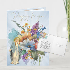 Cartão Floral VIRGIN MARY Memory Prayer