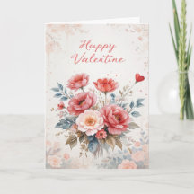 Floral Wreath Valentine Elegant Happy Valentines 