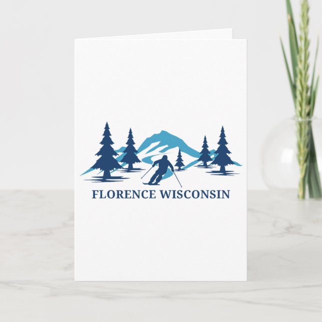 Cartão Florence Wisconsin Ski Resort Skiing Skier  (Frente)