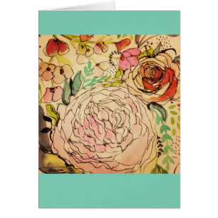 Cartão Flores 1 da Aquarela