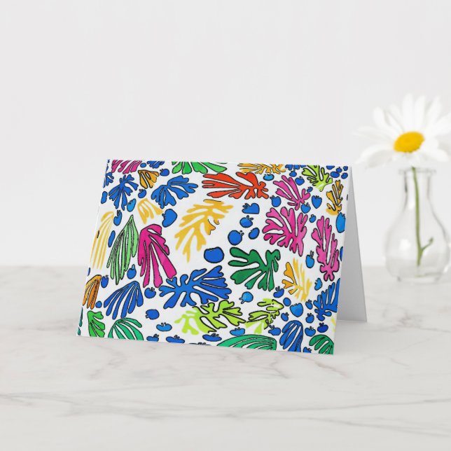 Cartão Flores Abstrato, Estilo Matisse (Planta pequena)