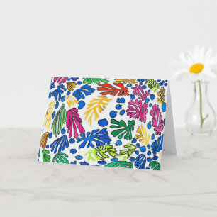 Cartão Flores Abstrato, Estilo Matisse