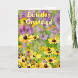 Cartão Flores Amarelas Carteira de Nascimento de Margarid