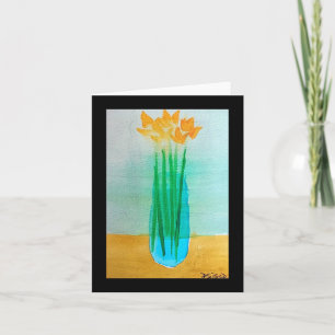 CARTÃO FLORES AMARELOS EM VASO