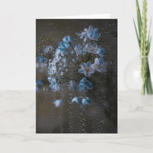 Cartão Flores Azuis Suaves na Chuva, Arte de Condenolênci