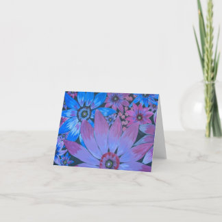 CARTÃO FLORES AZUL E PLACA DE TINTA