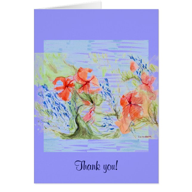 Cartão Flores Balsam e Lobelia (Frente)