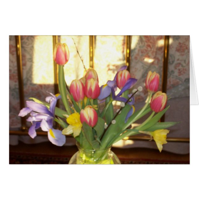 Cartão Flores bonitas (Frente horizontal)