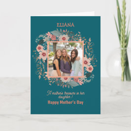 Cartão Flores Bonitas Mãe Filha Foto De Dia de as mães