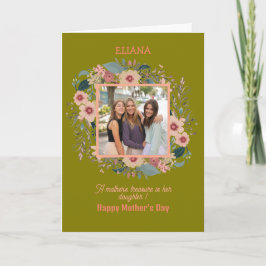 Cartão Flores Bonitas Mãe Filha Foto De Dia de as mães