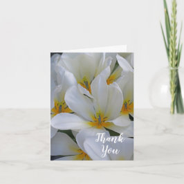 Cartão Flores brancas e amarelas Obrigado