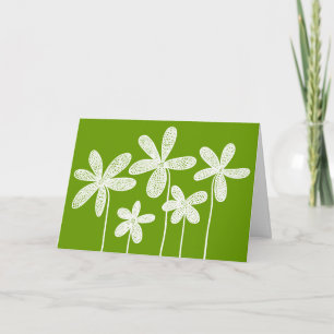 Cartão Flores - Branco no Verde 669900