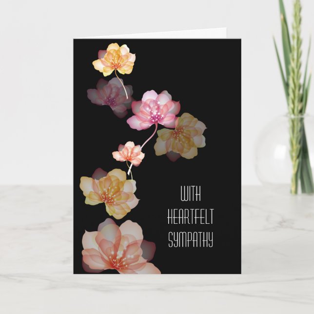 Cartão Flores brilhantes na simpatia negra (Frente)